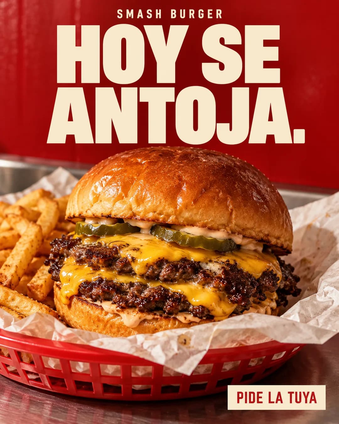 Anuncio de hamburguesa: «Hoy se antoja»