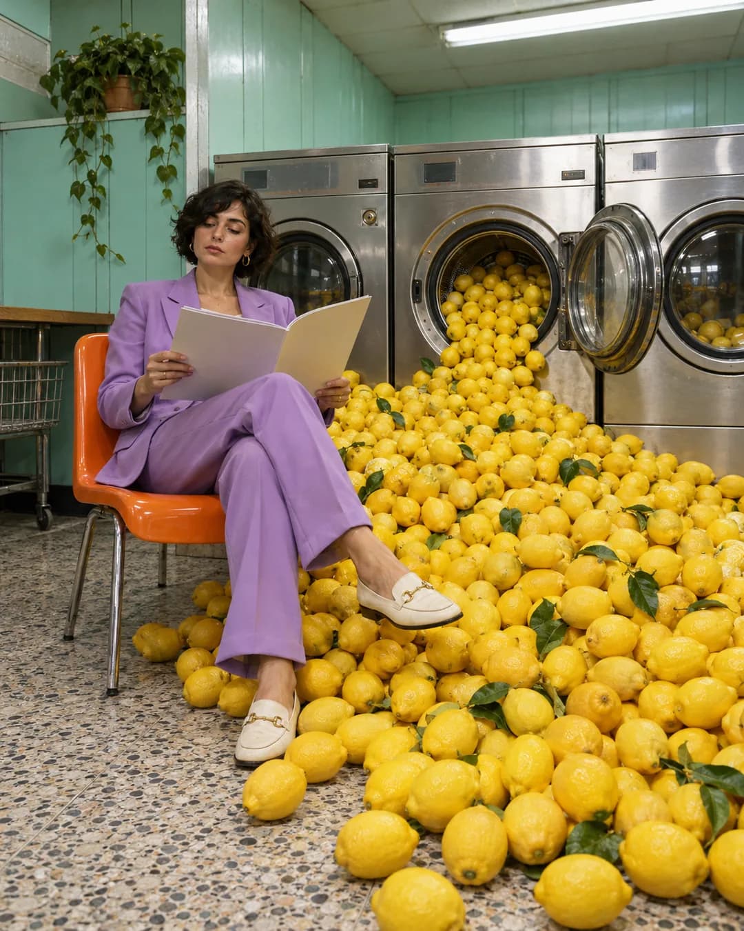 Una lavandería llena de limones