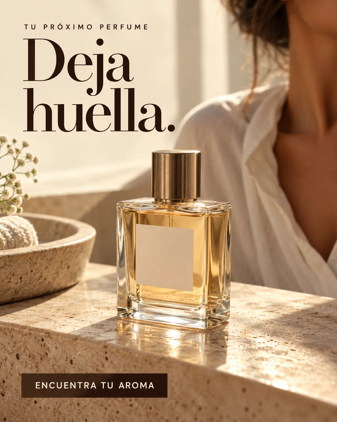 Anuncio de perfume: «Deja huella»