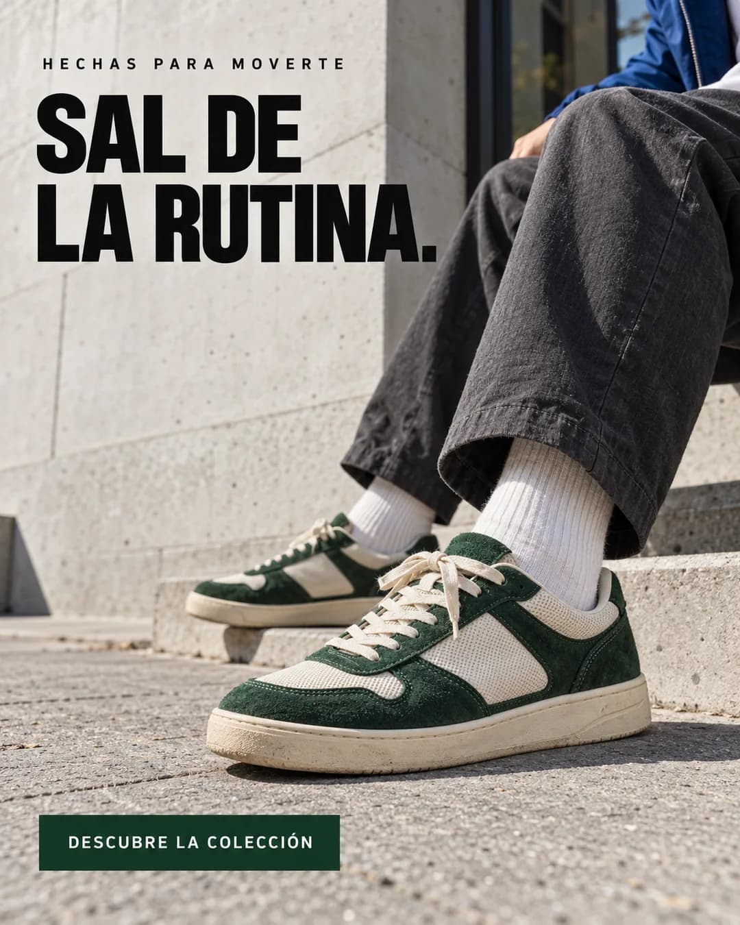 Anuncio de zapatillas: «Sal de la rutina»